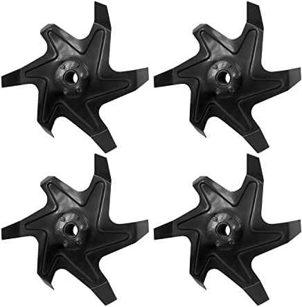 BOUDECH Juego de 4 azadas para motoazada de 52 cc, cuchillas para motoazada, negro, acero, manual