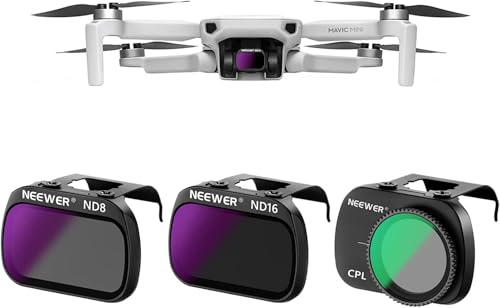 NEEWER 3er Pack ND Filterset, mehrfach beschichtetes optisches HD Glas, ND8+ND16+CPL Filter, kompatibel mit DJI Mavic Mini, Mini 2, Mini SE, Mini 2SE