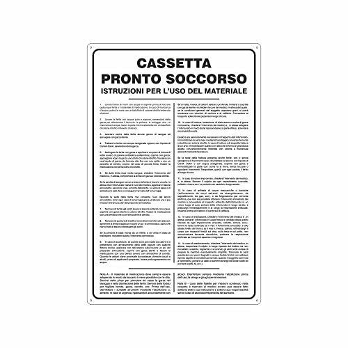 NEW CARTELLO SEGNALETICO - Norme di sicurezza uso della cassetta di pronto soccorso - Adesivo Extra Resistente, Pannello in Forex, Pannello In Alluminio (PANNELLO IN ALLUMINIO 30X42 CM)