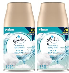 Glade Automatic Spray Refill, Air Freshener for Home and Bathroom, Sky & Sea Salt, 6.2 Oz, 2 Count
