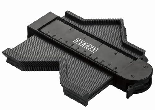 STROXX - Kunststoff Konturenlehre - mit Feststeller - dünne Taststifte - ideal für Laminat, Fliesen etc. (125mm)