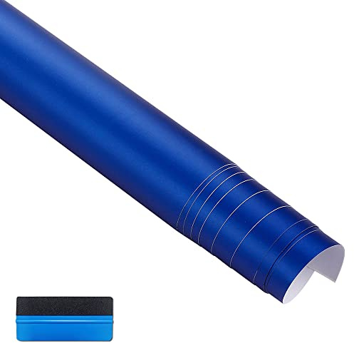 NewL Satinmatt Blå Krommetalliserad Bilfolie 30 cm x 150 cm