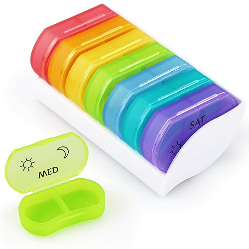 Little Daily Pillendose für 7 Tage, kleine Tasche, Geldbörse, Pillenhalter, niedlicher Medikamentenbehälter, 2 mal täglich