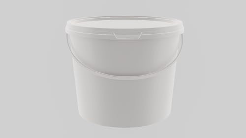 MARMOS-PLAST 1 x 5 Liter Eimer Set Weiß Kunststoffeimer mit Deckel stapelbarer Milch-/Vorratseimer Honigeimer Behälter Lebensmittelfreigabe Lebensmittelechte Leereimer für Mehl Wassereimer