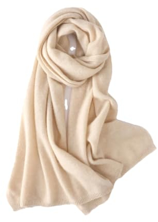 Weicher warmer Strickschal für Damen im Herbst und Winter, beige, One size