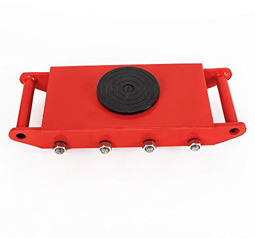 360°Rotation 12 T Transportrolle Maschine Transporthilfe Transportfahrwerk Schwerlast Hochwertige Schwerlastrollen Fahrwerk Rollen Ideale Werkzeuge für die Handhabung (Rot)