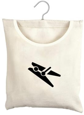 MUKA Sacchetto per mollette da appendere in tela con gancio per esterni, Borsa Per Mollette da bucato con gancio 28 x 32 cm