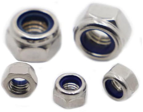 Sicherungsmuttern, M2 M2.5 M3 M4 M5 M6 M8 M10 M12 M14 M16 Selbstsichernde Mutter aus Edelstahl 304 Nylon-Kontermutter Kontermutter Slip Nylon Sechskantmutter DIN985(M2.5 20pcs)