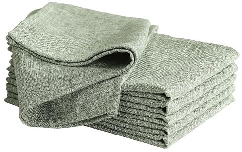 Laura Ashley Harper Luxuriously Smooth Fabric Napkins for Formal or Casual Dining, Holiday, Banquet, Wedding or Party, Set of 6 Napkins, Sage