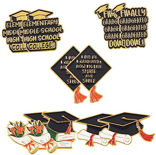 WRITWAA 10stücke Teiliges Graduationsmütze Brosche Anstecknadel Kreative Elegante Anstecker Für Abschluss Als Für Absolventen Aus Hochwertigem Legierungsmaterial Gefertigt Leicht Und