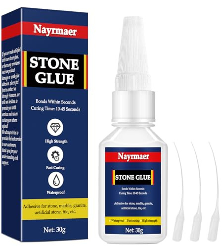 30g Stone Glue, Strong Marble Waterproof Clear Craft Bonding Between Stone and Other Materials for DIY Crafts & Repairs
