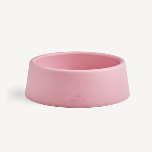 Beco Hundenapf – Futter & Wasser Stabiler Napf aus recyceltem Kunststoff, rutschfeste Gummiunterseite, Candy Pink, klein