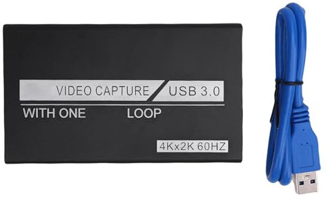 Scheda di Acquisizione Video, Scheda di Acquisizione USB 3.0, Loop HDMI 4K e Cattura 1080p 60fps, Ingresso del Microfono e Output del Suono, per lo Streaming Online,