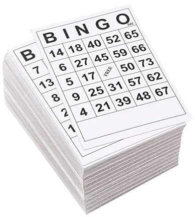Bingo Cards Bulk - 60 Classic Bingo Game Set | Jeux éducatifs de jeu de cartes drôles | Fêtes à la maison de divertissement adapté aux activités scolaires pour les réunions en famille et les soirées