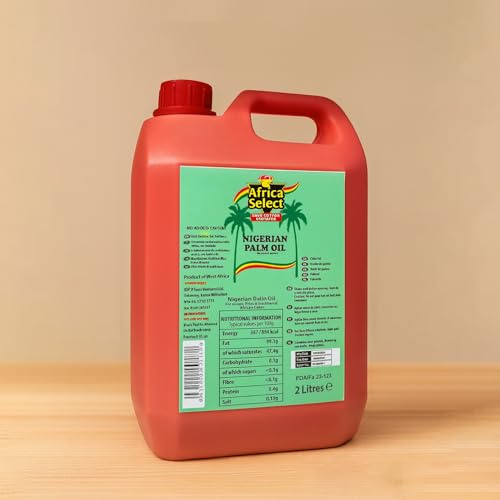 Africa Select Papa's Choice No Added Colour Nigerian Palm Oil 2 Litres | Pure & Authentic West African Cooking Oil
