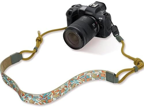 JJC Camera Shoulder Strap with Quick Release, Soft Pu Leather Neck Strap with Braided Rope, Bilateral Adjustable Braided Cord for Mirrorless DSLR Digital Cameras, Neck Strap 52x3.1cm LxW