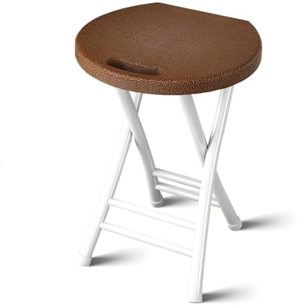 Sgabello pieghevole portatile per adulti, sedia in metallo da 48,3 cm con seduta e poggiapiedi in plastica, leggero, maniglia per il trasporto, ideale per interni ed esterni