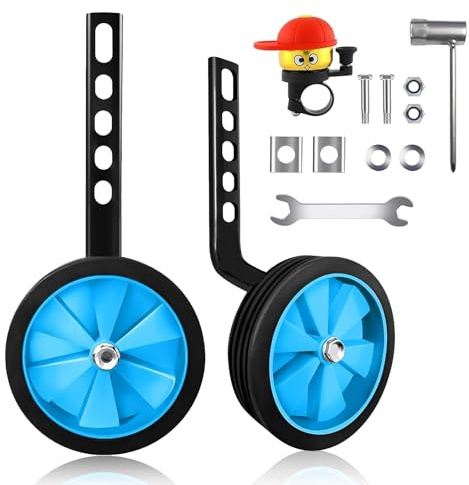 Stützräder Kinder Fahrrad - Fahrrad Stützräder Kinderfahrrad 12-20 Zoll Verstellbare Hilfsräder Stabil Rutschfest Leise - Stützräder mit Licht Für Jungen Mädchen Garten Straße - Blau