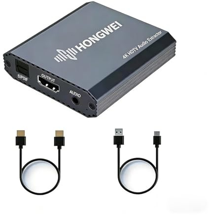 HONGWEI HDMI Audio Extractor 4K HDMI to Optical AUX HDTV Audio Adapter