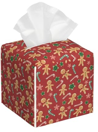 Boîte À Mouchoirs Bonbons De Noël, Pain D'Épice, Hiver, Noël Boite Mouchoirs Moderne Décorative Box Esthétique, pour Bureau, Hôtel, Salle À Manger, 13.2x13.2cm