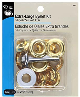 Dritz 660 Extra-Large Eyelet Kit with Tool, Brass, 7/16-Inch 10-Count