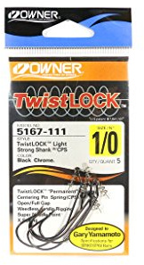 Owner 5167 Twist Lock Haken - 5 Angelhaken mit Spirale, Größe:1/0