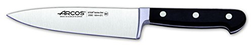 Arcos Serie Clasica - Cuchillo Cocinero - Hoja de Acero Inoxidable Forjado Nitrum 230 mm - Mando de Polioximetileno (Pom) Color Negro