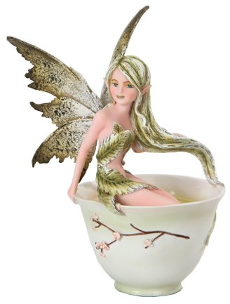 GiftImpact Amy Brown Fantasy Art Afternoon Tea Time Collection- I Need Coffee Mug Faery Tea Cup Fairies Statue (Green Tea)
