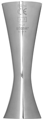 Urban Bar Cocktail Jigger, Aero, Spirit Measures 18/8 Stainless Steel 25ml/50ml Model No UB3162