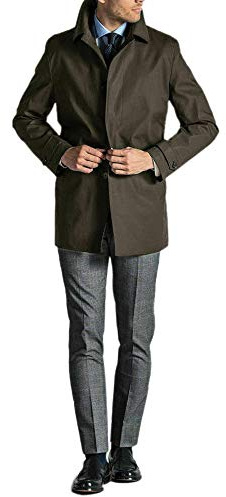 Ciabalù Trench Uomo Invernale Soprabito Elegante Cappotto Impermeabile Lungo Sartoriale Blu Fango