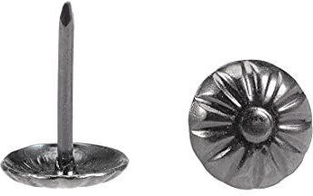 sourcing map Clou Tapissier Clou Ameublement Clou Meuble Punaise Pointe Tapissier Tapis Décoration 7/16-Pouce Tête Diamètre Rond Pouce Noir pour Sofa Dosserets 40 Pcs