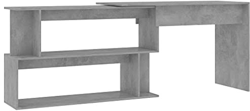 vidaXL Hoekbureau 200x50x76 cm bewerkt hout betongrijs