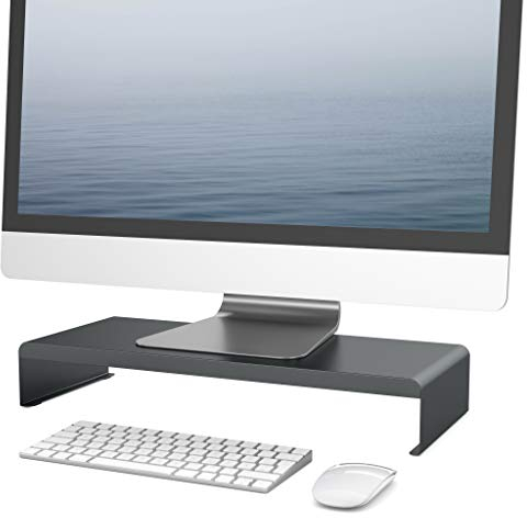 bonmedico Tablo Monitorständer, Edelstahl, Ergonomische Bildschirmerhöhung für eine angenehme Sitzhaltung, Monitorerhöhung zur verbesserten Schreibtischorganisation