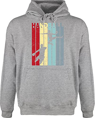 Hoodie Herren Pullover Männer - EM 2026 Trikot Ersatz - Handballspieler Geschenk Handball Geschenke I - S - Grau meliert - langer arm handballer wm 2007 hanball halbball handball. handball,
