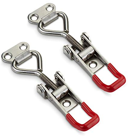 Set di 2 blocchi di tensione JUNKER M5 (forza di tenuta 165kg) in acciaio inossidabile SS304 a sgancio rapido regolabile