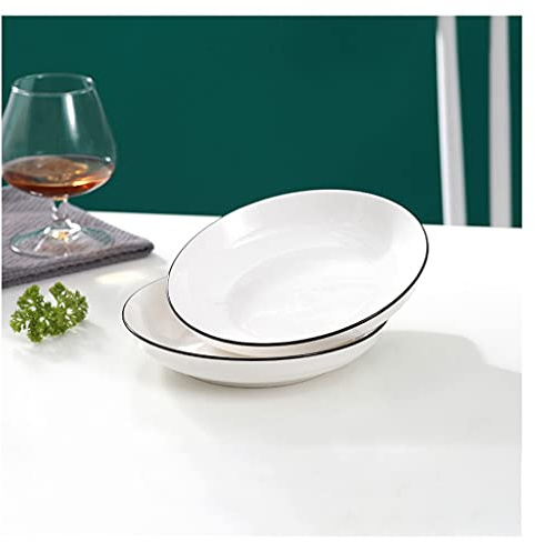 QINGGANGLING999 tallrikar keramiska middagstallrikar uppsättning av 2,7,95 cm vita tallrikar salladsförrätter pasta serveringstallrikar efterrättstallrikar mikrovågsugn och diskmaskinssäkra