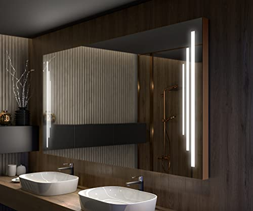 Artforma Badspiegel mit Beleuchtung - Led Spiegel Bad - 140x70 - Badezimmerspiegel Nach Maß - auf Individuelle Bestellung Gefertigt - Modernes Design - Mit Rahmen