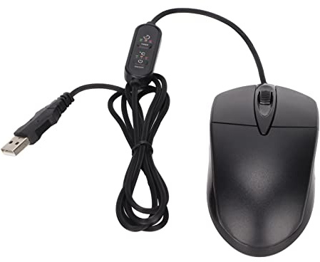 Hozee con ratón calentado, ratón para Juegos con Cable, diseño ergonómico, 1600 PPP & 3 Niveles de calefacción, USB calentó el ratón Apto para Juegos de computadora con Windows, Color Negro