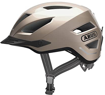 ABUS Stadthelm Pedelec 2.0 - Fahrradhelm mit Rücklicht und Regenhaube - für den Stadtverkehr - Damen Herren - Gold, Größe M, Gold (champagne gold), M (52-57 cm)