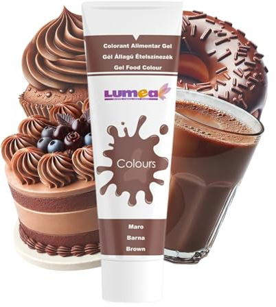 Dekozauber24 Lebensmittelfarbe Gel, 30g, braun, vegan, Tube für Fondant, Marzipan, Buttercreme uvm., Backzubehör Tortendekoration