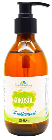 Kokosöl Fraktioniert 250 ml natürlich & rein feuchtigkeitsspendend für alle Hauttypen Gesicht Haare und Hände