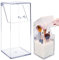 LTHERMELK Soporte para brochas de maquillaje, organizador de cosméticos transparente con tapa, recipiente para brochas de maquillaje acrílico para cómoda y tocador