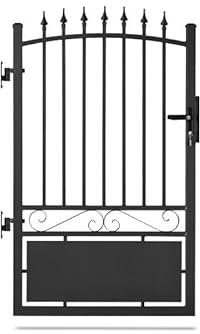 Portillon de clôture Porte de Jardin Style Fer forgé barrière Aluminium 1m Noir