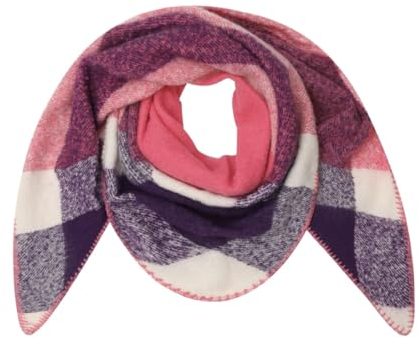 FASHION YOU WANT XXL Schal flauschig schal-tuch damen dicker dreieckstuch groß Wolle UNI Farben kuschelig (fuchsia/lila)