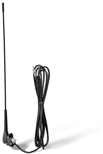 Eightwood Waterproof Marine Boat Radio Antenna 18 Inch, AM/FM Stereo Antenna Mast Replacement with Mount Base for Boat Car Tractor RV ATV UTV Motorcycle Yacht Pontoon