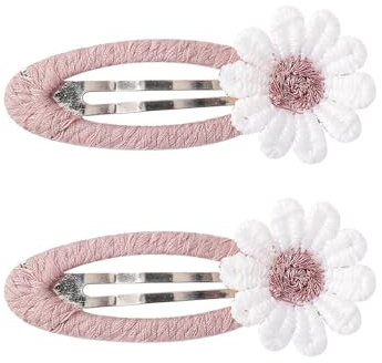 Kinder-Haarspangen, Stoff-Haarspangen, Haarnadel, hübsche Blumen-Haarspange, niedlicher Stoff, Haarschmuck für Mädchen, 2 Stück
