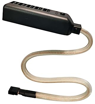 KONTONTY Pc Case Fan Hub 4-port Fan Controller Splitter Cable and Led Lighting Easy Tool-free Installation