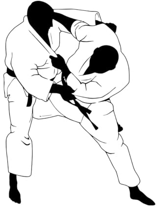 Judo Wall Art Stickers Mural Jiu-Jitsu Sport Fighting Martial PVC Wall Decal Removable Room Tattoo Wallpaper Bedroom-XL-80x107cm
