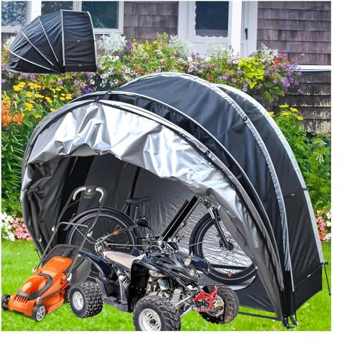 Bicycle tent forBike Storage Cover Tent Scooter Shelter， 2 in 1 Bicycle Covers Outdoor with 210D Oxford Fabric PU4000 Bicycle Cover Bike Tent