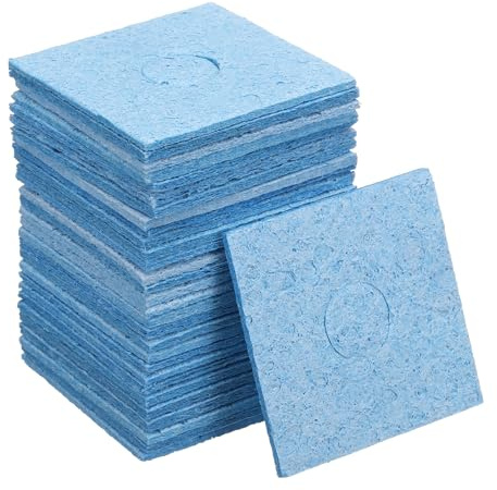 sourcing map Soldering Sponge 2.17 x 2.17 Square Sponge Replacement Welding Soldering Iron Tip Cleaning Pads Soldering Iron Special High Temperature Sponge Blue 30pcs